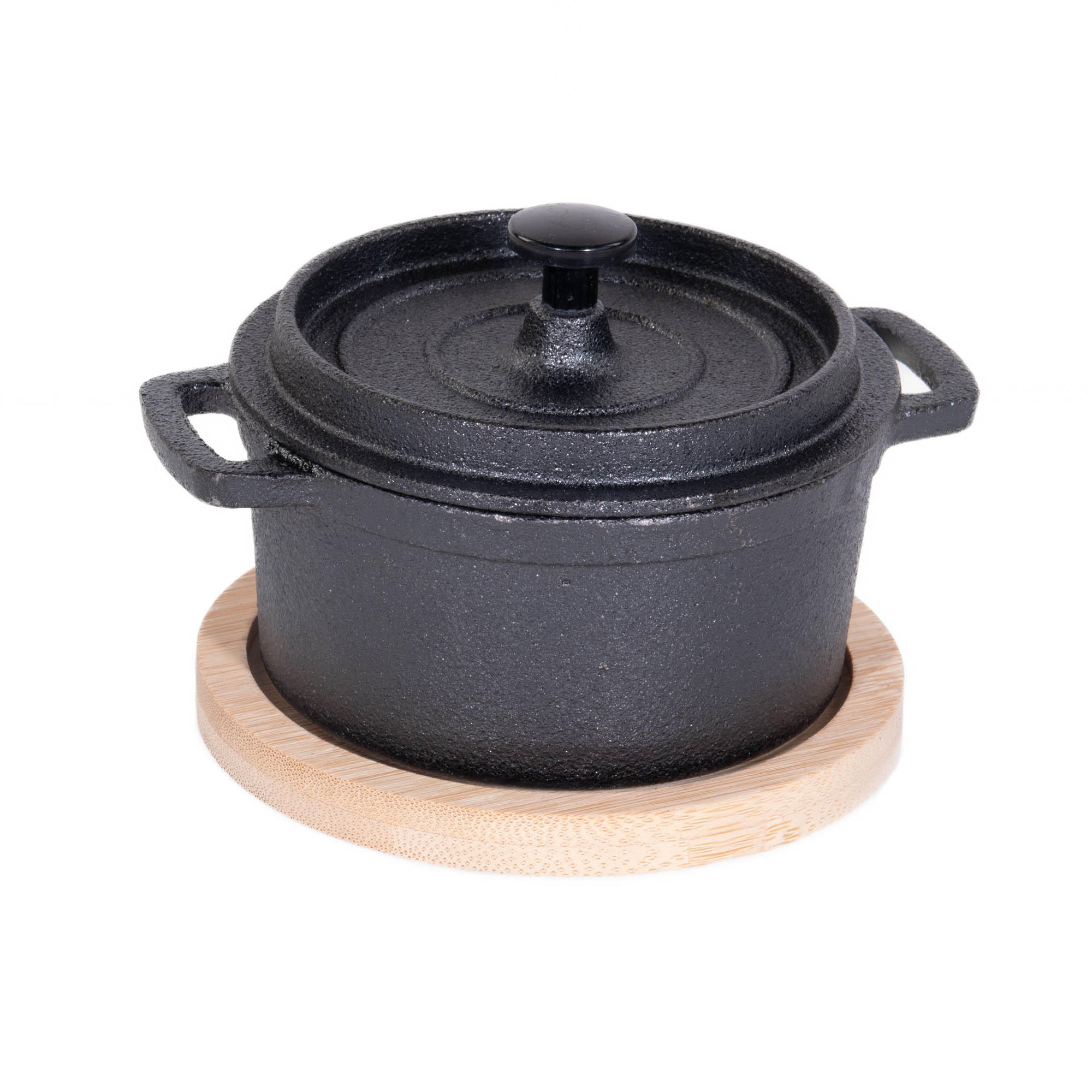 TOPF Gusseisen mit Deckel 200 ml 10/10/5 cm - Schwarz, Metall (10cm) - Excellent Houseware