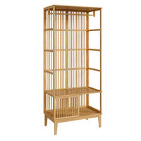 ŠATNÍKOVÝ STOJAN Vemb - prírodná farba, drevo (80/185/45cm) - [en.casa]