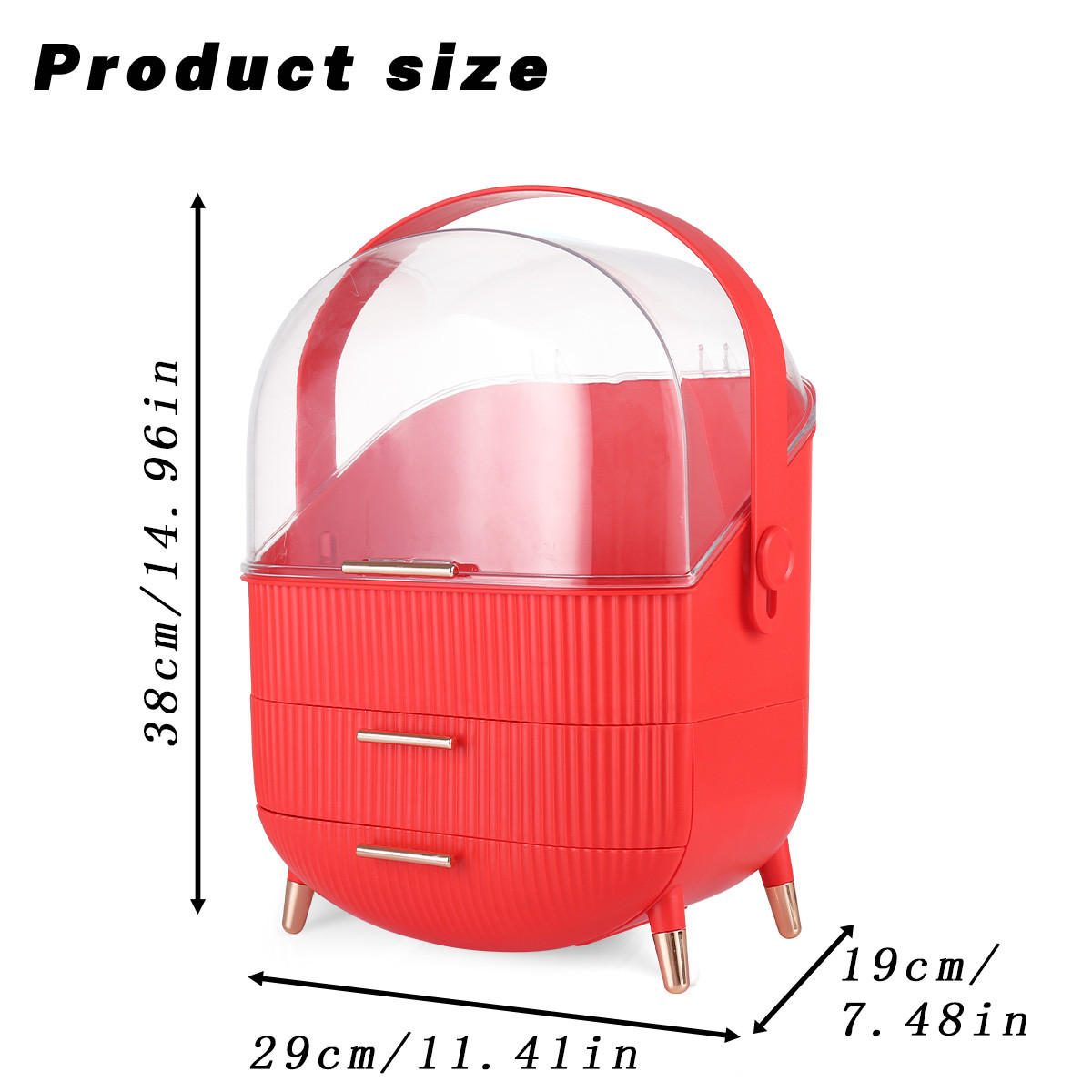 KOSMETIK ORGANIZER Miraya 29/19/38 cm - Rot, Kunststoff (19/38/29cm) - ZMH