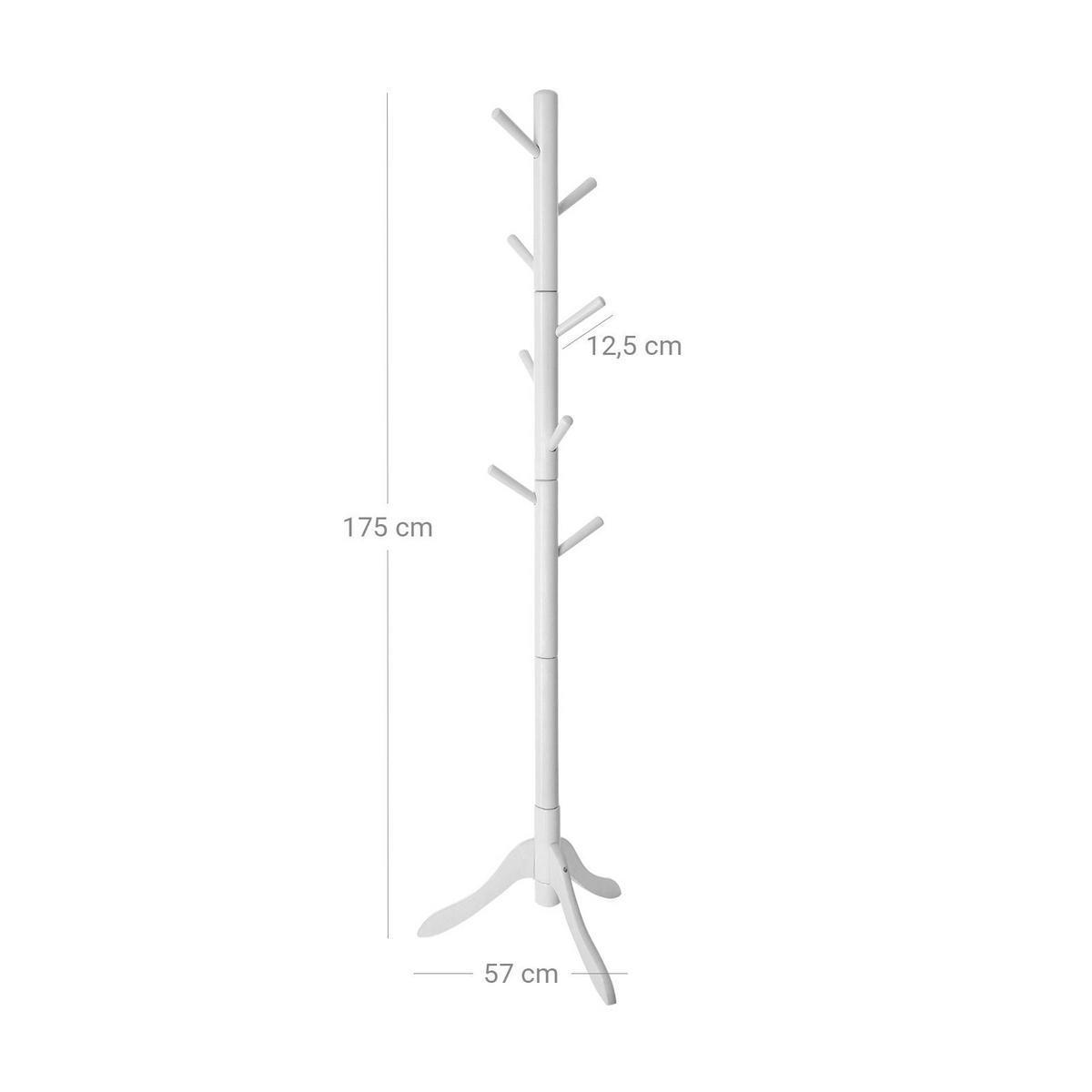 GARDEROBENSTÄNDER - Weiß, Holzwerkstoff (57/175/57cm) - Hansiro