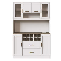 BUFFETSCHRANK Kombi Schwarz/Weiß 120/36.3/180 cm - Weiß, Holz (120/180/36.3cm) - PANGIVO