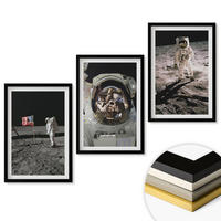 WANDBILDER 3er-Set - 40x60 cm Schwarzer Rahmen - NASA-Mondlandung - Schwarz, Kunststoff (40/60cm) - ArtPrintCave