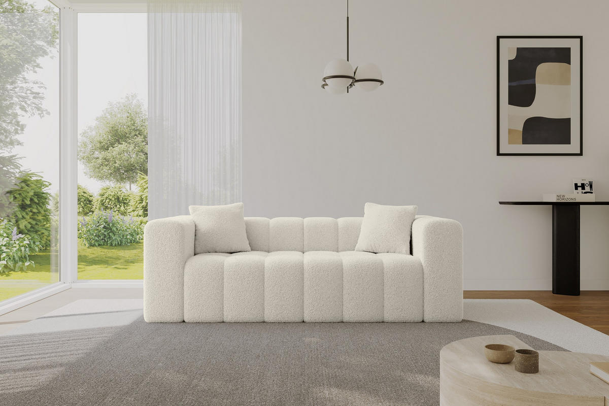 POHOVKA 2-MÍSTNÁ DONY-2 232x90x71 cm Béžová Buklé - černá/písková barva, kompozitní dřevo/textil (232/71/90cm) - ALTDECOR