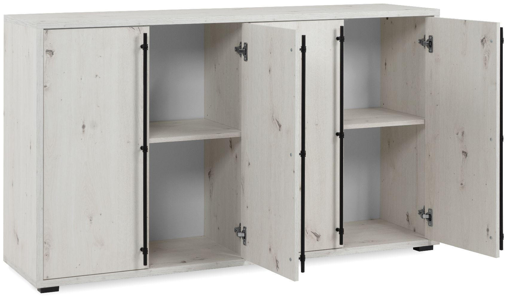 SIDEBOARD Almo 39/146/85 cm - Weiß, Holzwerkstoff (146/85/39cm) - Finori GmbH