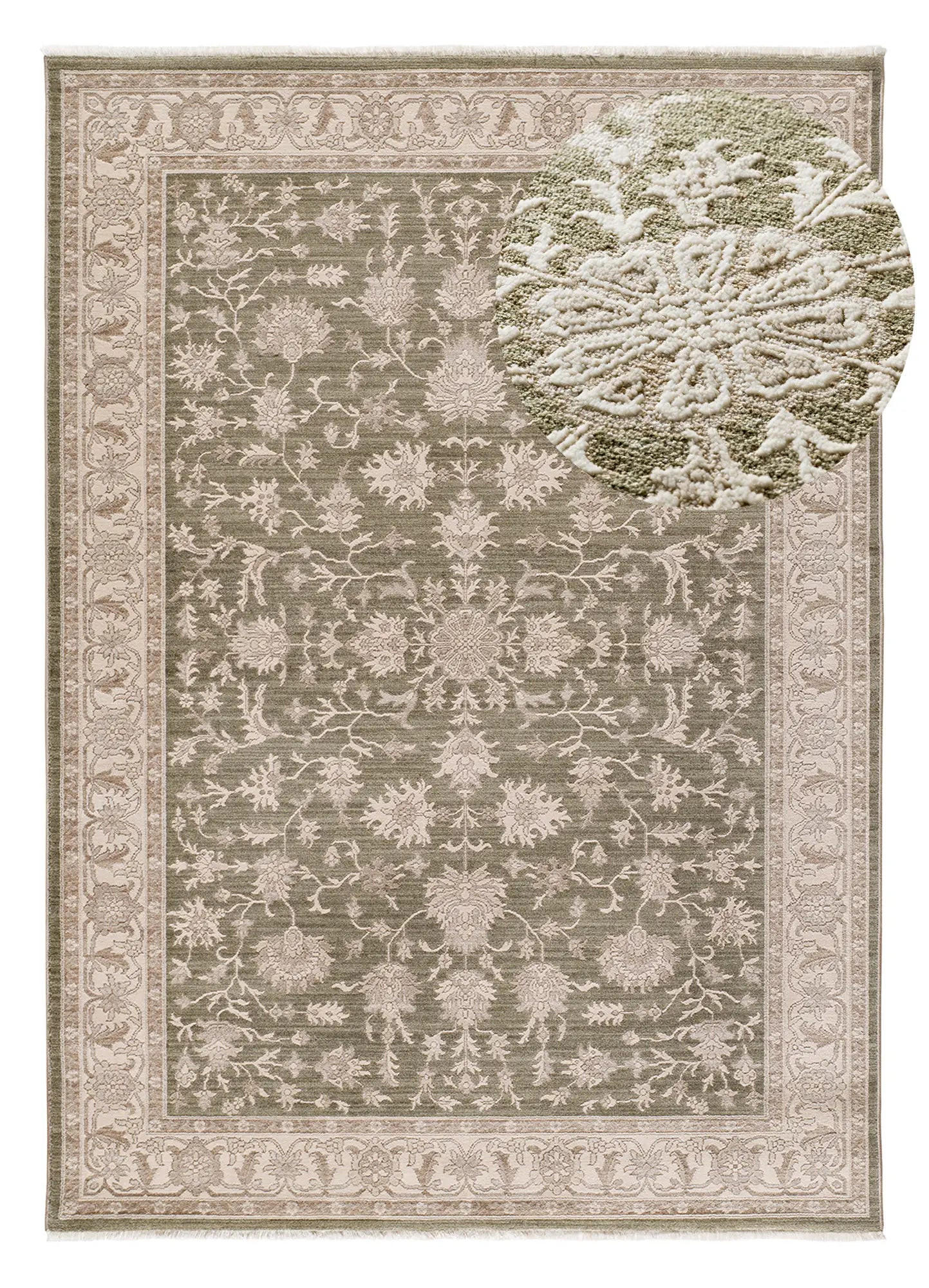ORIENTTEPPICH Grün / Beige Ona 200/290 cm - Beige/Grün, Naturmaterialien/Textil (200/290cm) - Atticgo