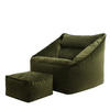 SITZSACK Sessel mit Sitzpouf - Dunkelgrün, Kunststoff (100/80/88cm) - icon