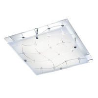 LED DECKENLEUCHTE Chrom Weiß Glas - Weiß, Glas (32/32/7.5cm)