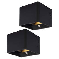 LED WANDLEUCHTE Veronika Schwarz - Schwarz, Metall (10.1/8/10.1cm) - Globo Lighting