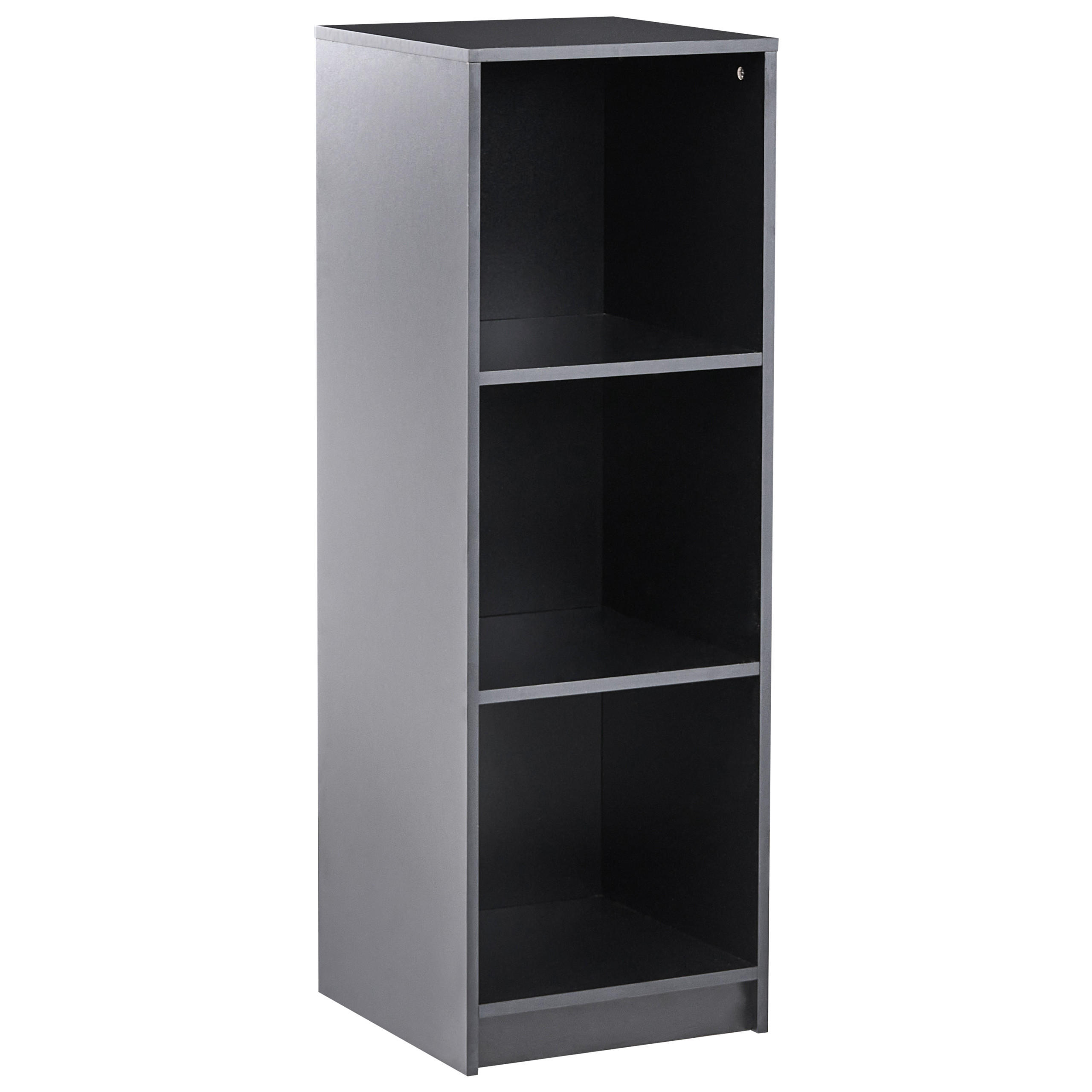 BÜCHERREGAL mit 3 Ebenen 117 cm Schwarz Zehna - Schwarz, Holzwerkstoff (40/117/40cm) - Beliani