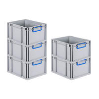 EUROBOX 5x Nextgen Color 22x30x40cm 20 Liter Griffe Blau Geschlossen - Blau, Kunststoff (30/22/40cm) - PROREGAL