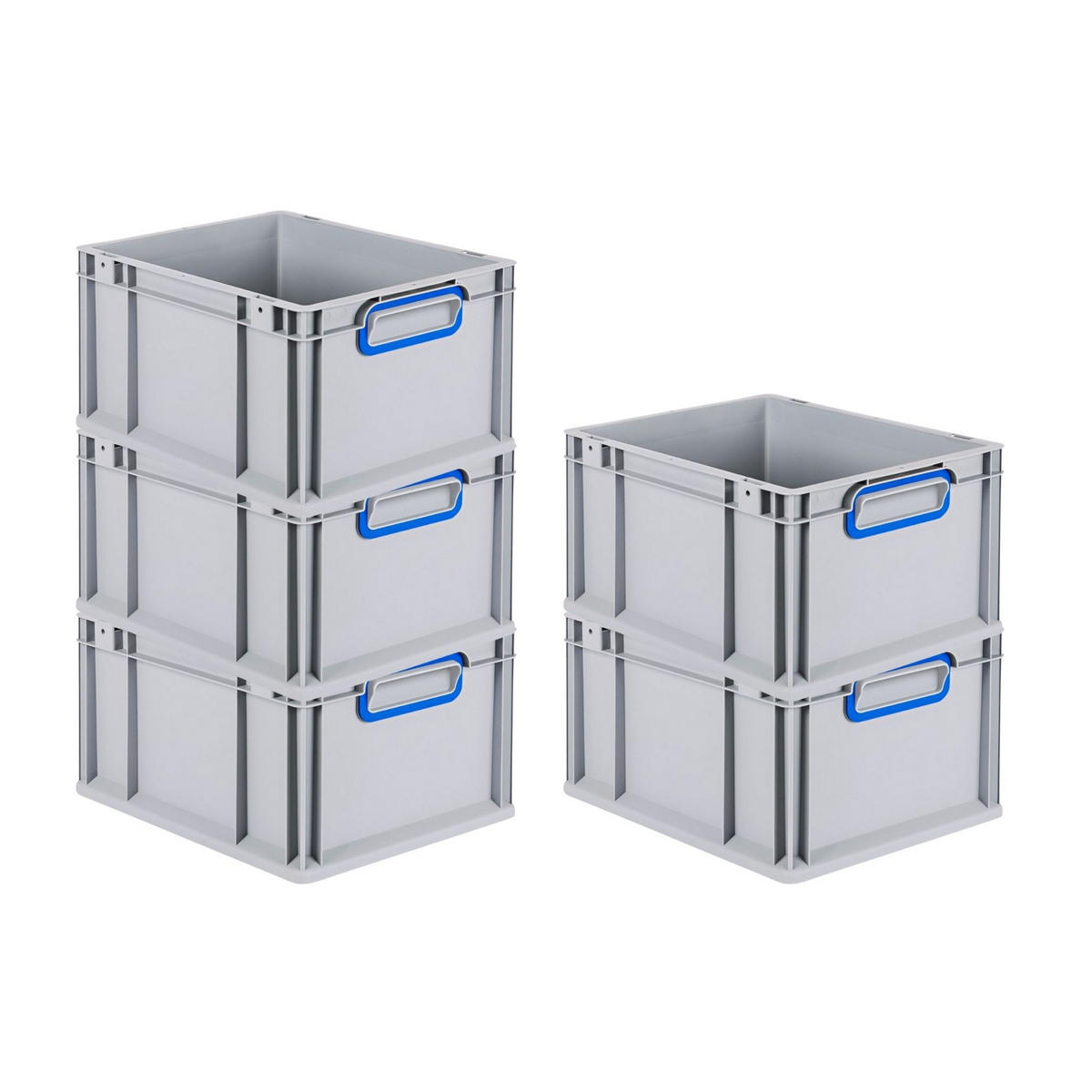 EUROBOX 8x Nextgen Color 22x30x40cm 20 Liter Griffe Blau Geschlossen - Blau, Kunststoff (30/22/40cm) - PROREGAL