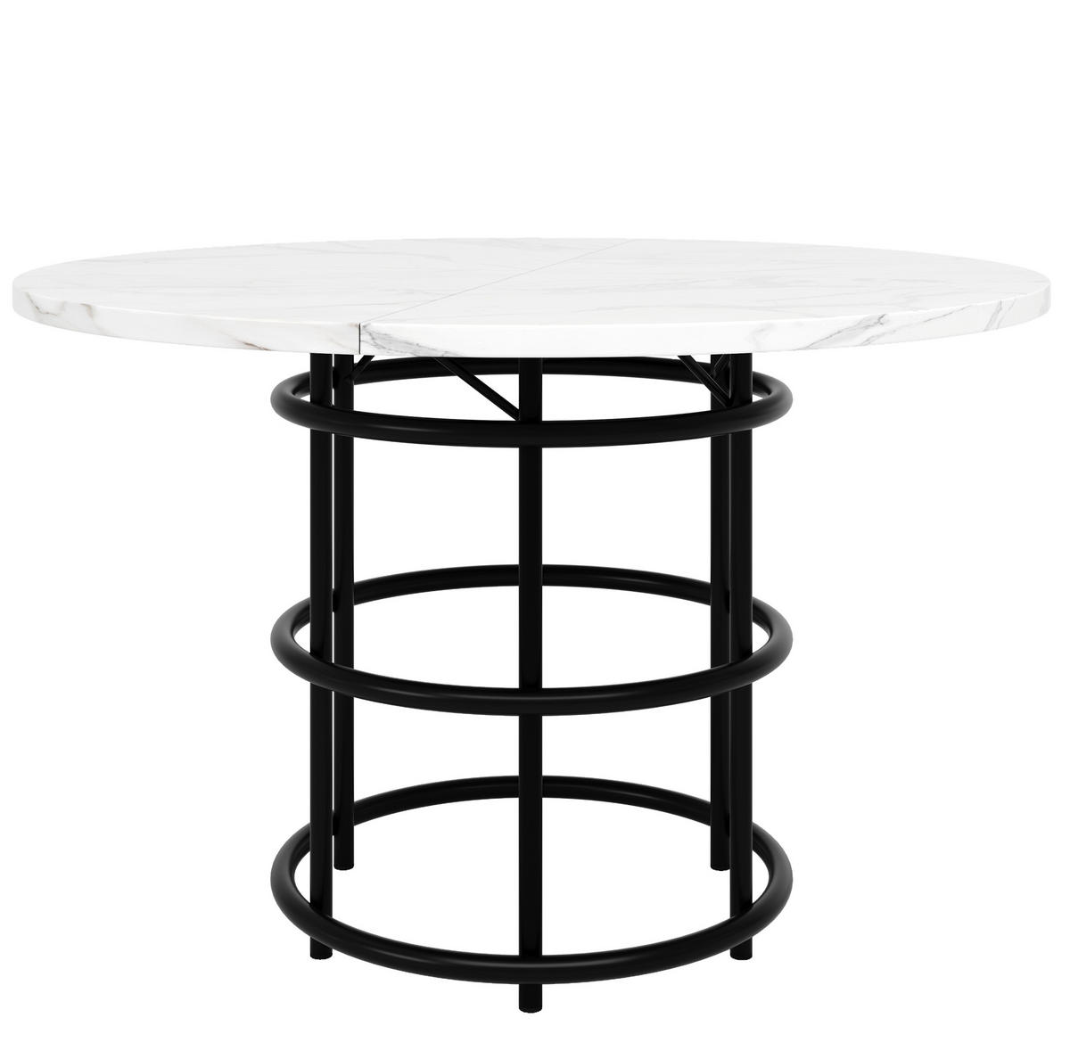 ESSTISCH, marmorierte MDF-Platte & Metallgestell, 100/100/76 cm, Schwarz - Schwarz, Holzwerkstoff (100/100/76cm) - Redom