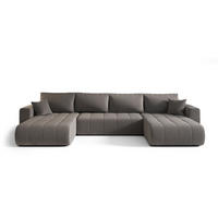 WOHNLANDSCHAFT Camila In Wind - Graubraun, Holzwerkstoff/Textil (384/85/175cm) - Fun Möbel