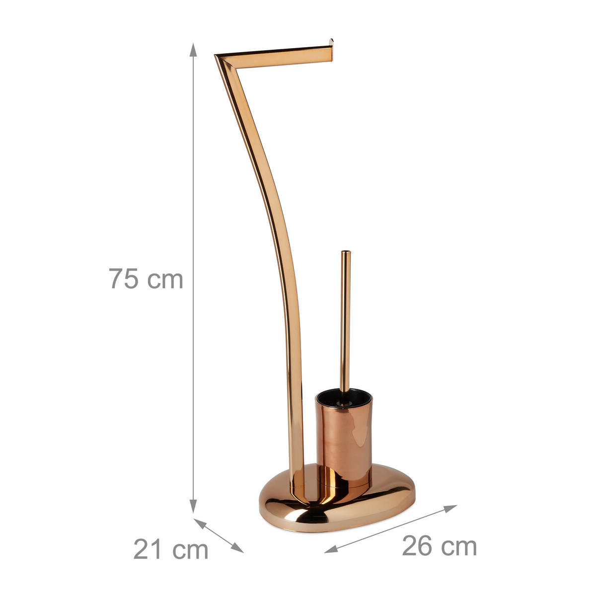 STAND WC - Kupferfarben, Metall (21/75/26cm) - Relaxdays