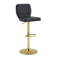 BARHOCKER höhenverstellbar 360° drehbar 52 x 45 x 93-114 cm Gold/Schwarz - Goldfarben, Metall (45/114/52cm) - Meubliv