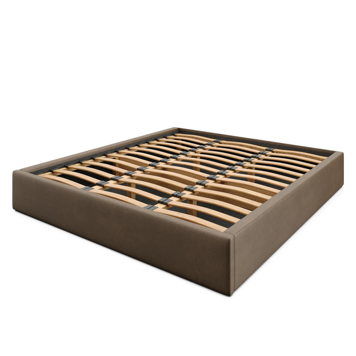 POLSTERBETT 180x200cm Bett mit Stauraum Lattenrost Braun - Braun, Holz/Holzwerkstoff (180/200cm) - Muralo