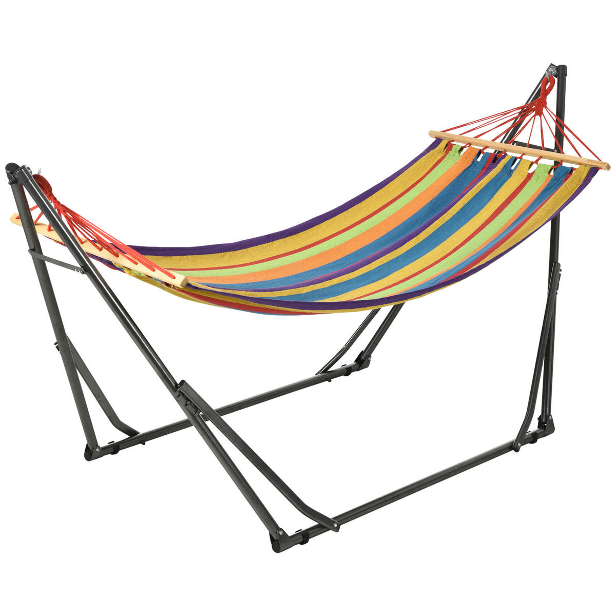 HÄNGEMATTE DE-13578 2-in-1 mit Wäscheständerfunktion Mehrfarbig - Multicolor, Metall (100/94/270cm) - ComfortXL
