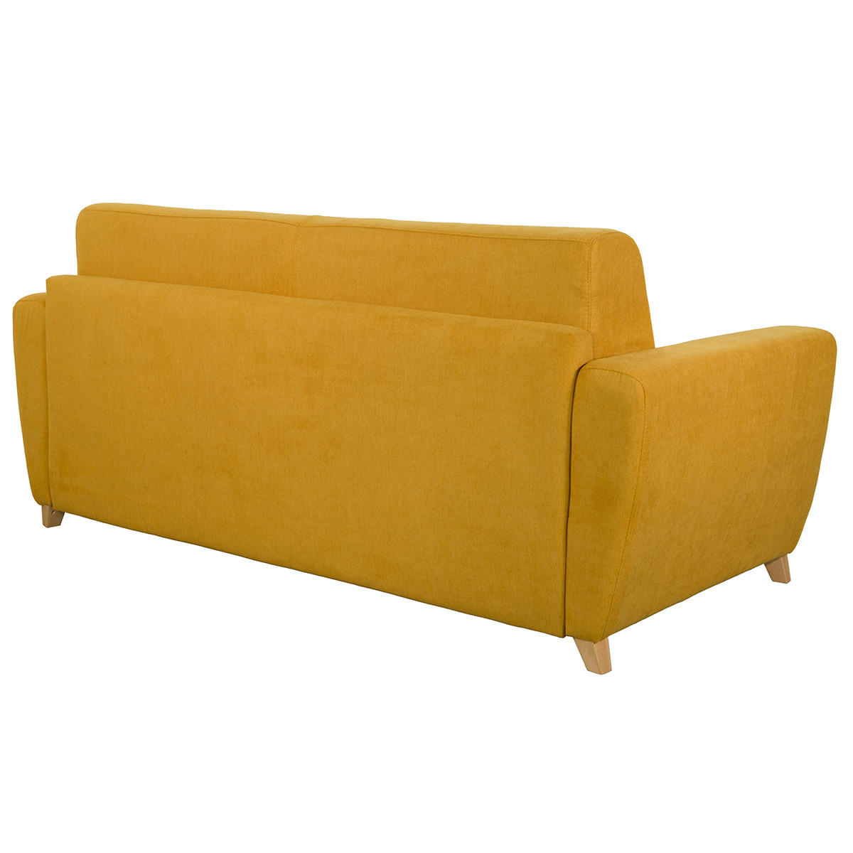 SCHLAFSOFA Skandinavisch Senfgelb Holz GRAHAM - Gelb, Textil (100/88/195cm) - Miliboo