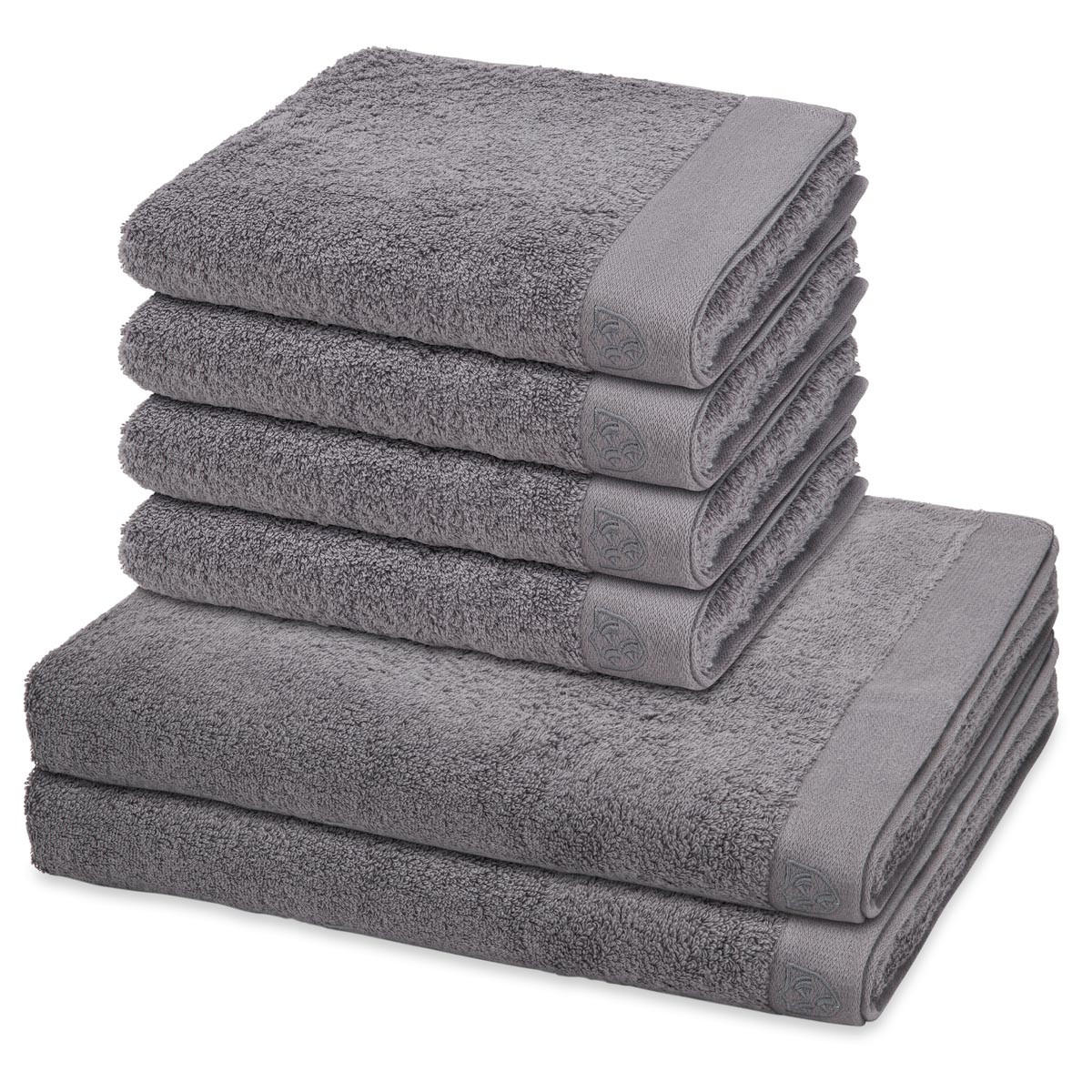 FROTTIERSET Doubleface Stripes 6-teilig - Grau, Textil (50/100cm) - Ross