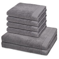 FROTTIERSET Doubleface Stripes 6-teilig - Grau, Textil (50/100cm) - Ross