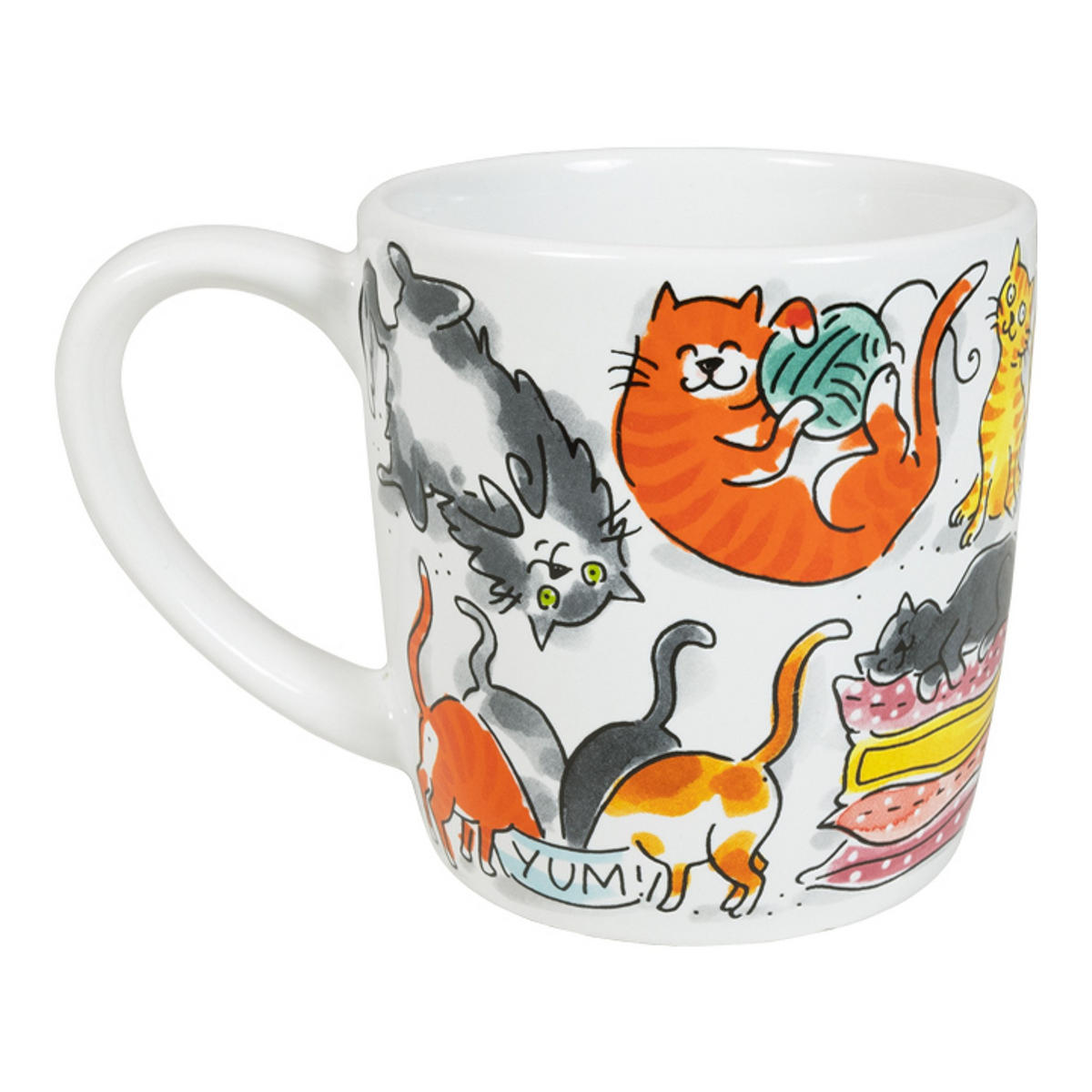 CAPPUCCINO-BECHER Katzen in Bunt - 500 ml - Multicolor, Keramik (0.5L) - Blond Amsterdam