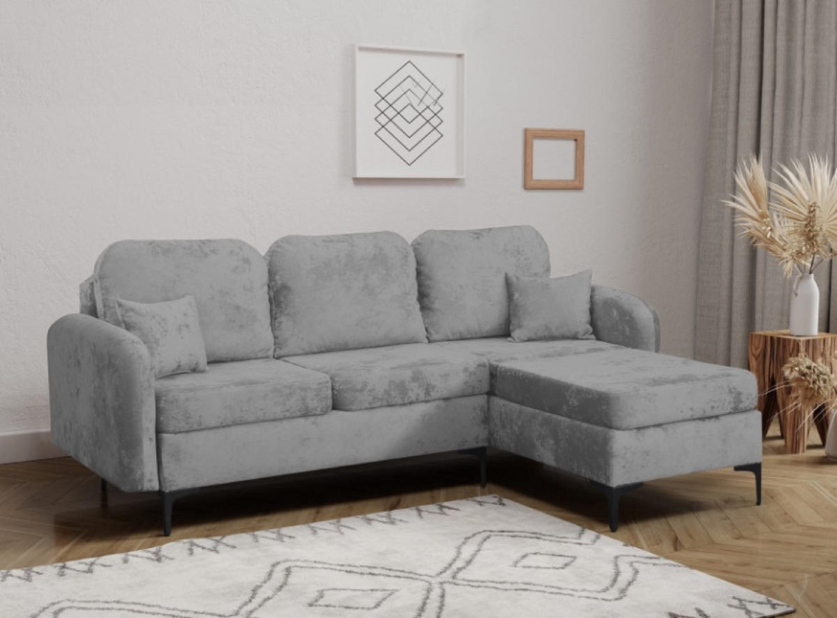 ECKSOFA Grau VENI L Mit Schlaffunktion Rechts - Grau, Textil (172/228cm) - Sepro Meble