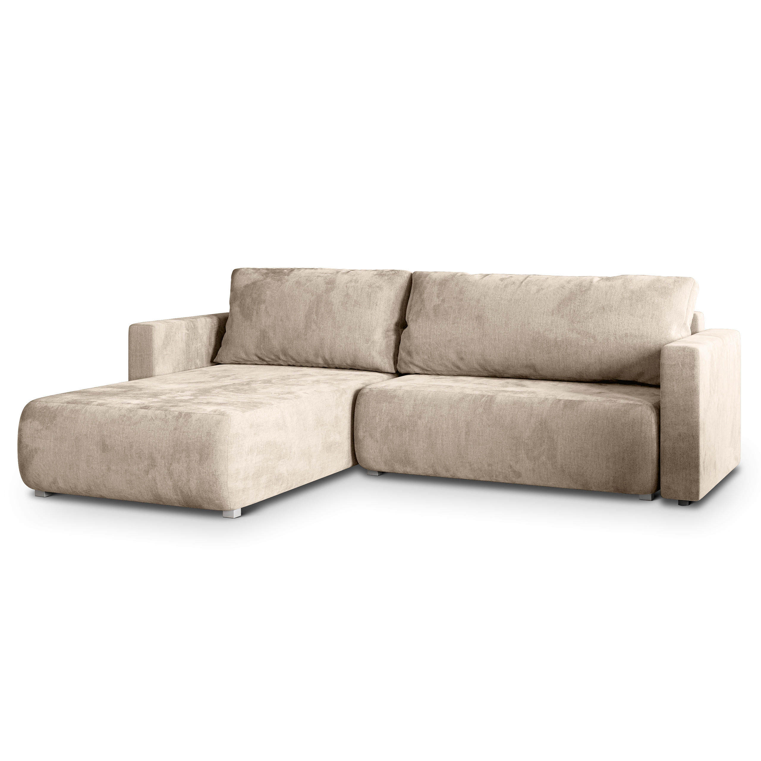 ROHOVÁ SEDAČKA TURIN krémová - šedá/krémová, dřevo/textil (265/183cm) - MASSENO