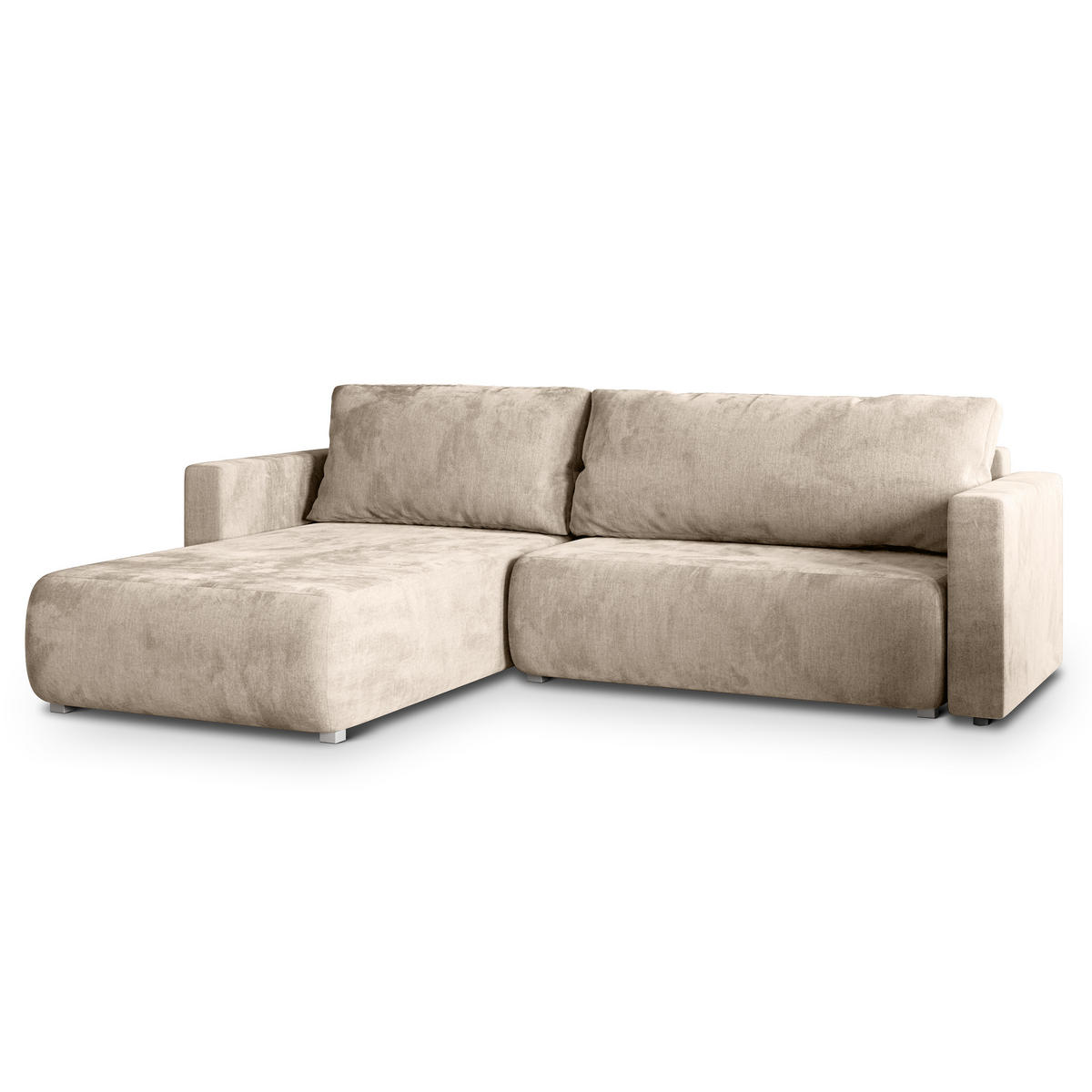 ROHOVÁ SEDAČKA TURIN krémová - šedá/krémová, dřevo/textil (265/183cm) - MASSENO