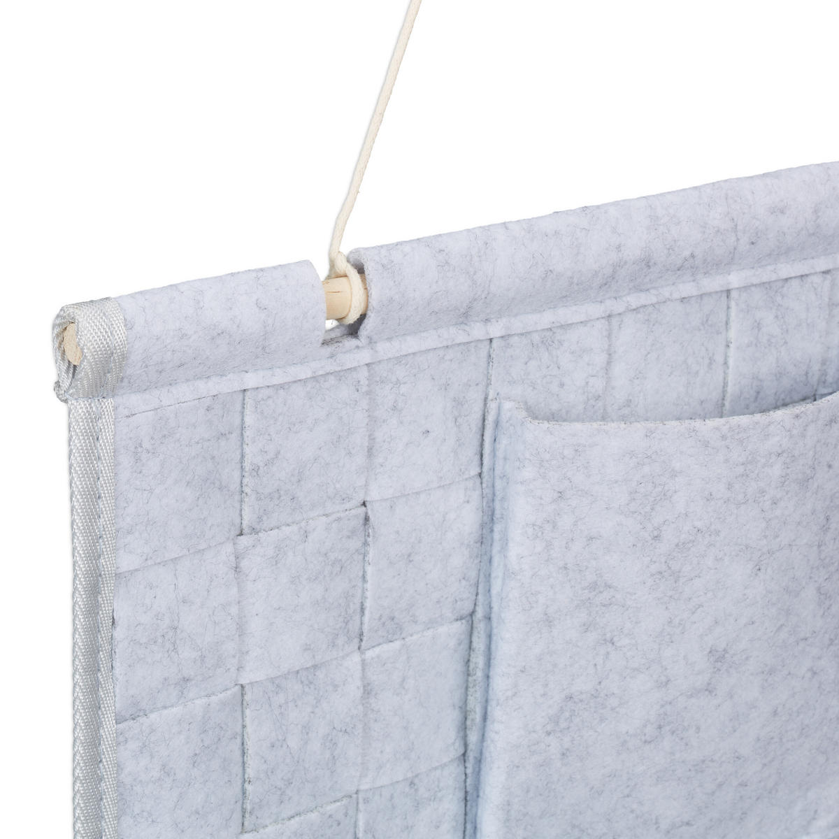 2XZÁVĚSNÝ organizér - šedá, dřevo/textil (41/60/3cm) - Relaxdays