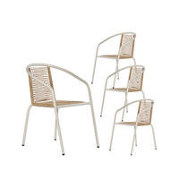 GARTENSTUHL Sakda Beige 52 cm x 74 cm 4er-Set - Beige, Metall (52/74/66cm) - Klast Home