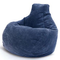 SITZSACK MIT RÜCKENLEHNE Cozy Cord - Dunkelblau, Textil (80/90/90cm) - Green Bean