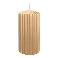 RILLEN KERZEN Sand 150 x Ø 80 mm, 4 Stück - Beige, Paraffin (8/15/15cm) - Wiedemann Kerzen