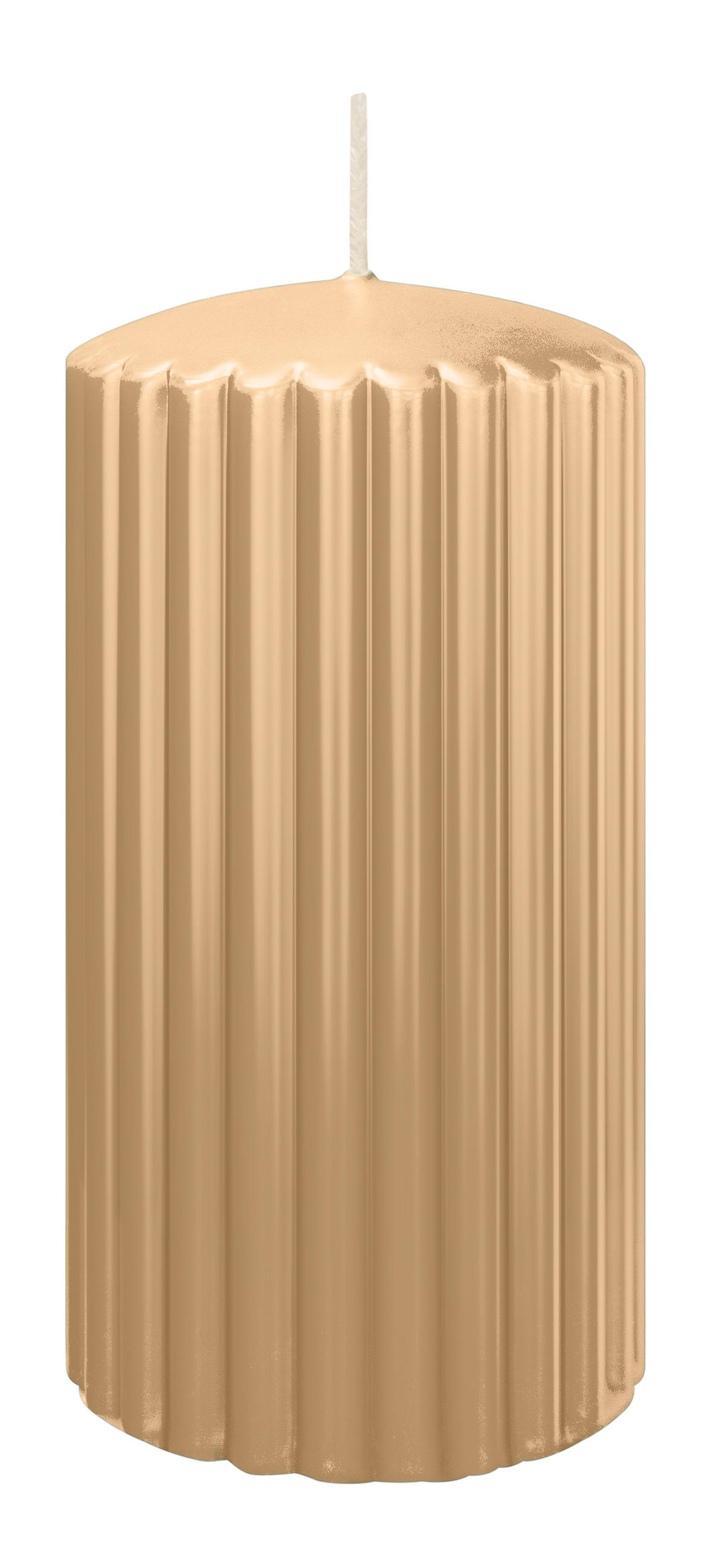RILLEN KERZEN Sand 150 x Ø 80 mm, 4 Stück - Beige, Paraffin (8/15/15cm) - Wiedemann Kerzen