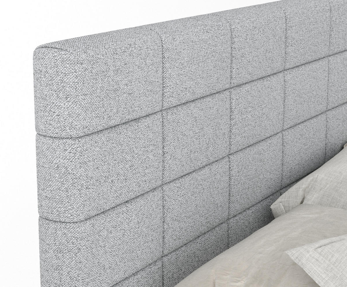 BOXSPRINGBETT Ava Hellgrau 200/200 cm - Hellgrau/Schwarz, Holz/Holzwerkstoff (200/200cm) - Maison de Reve
