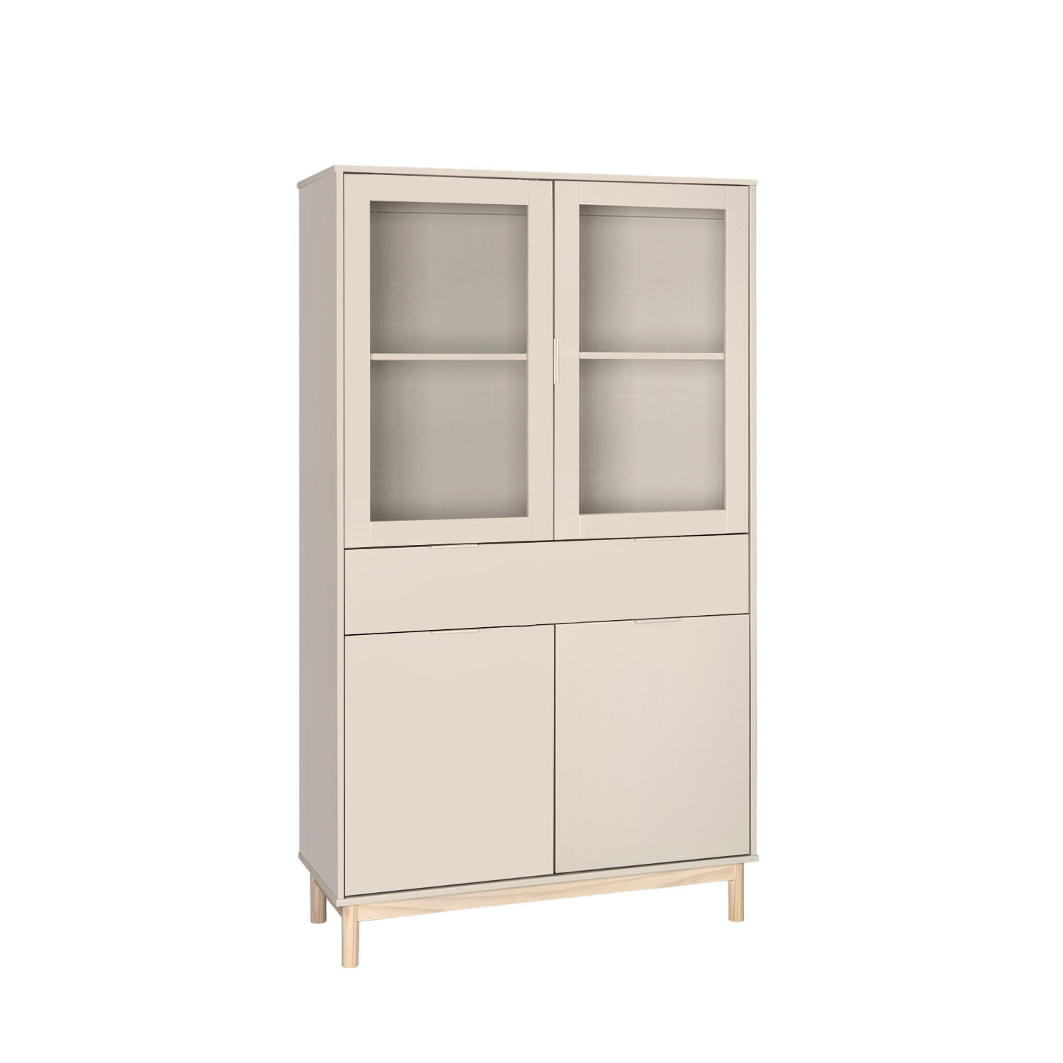 VITRINENSCHRANK DOPPELTER Elian Grau 95 cm x 170 cm - Grau, Holzwerkstoff (95/170/39cm)