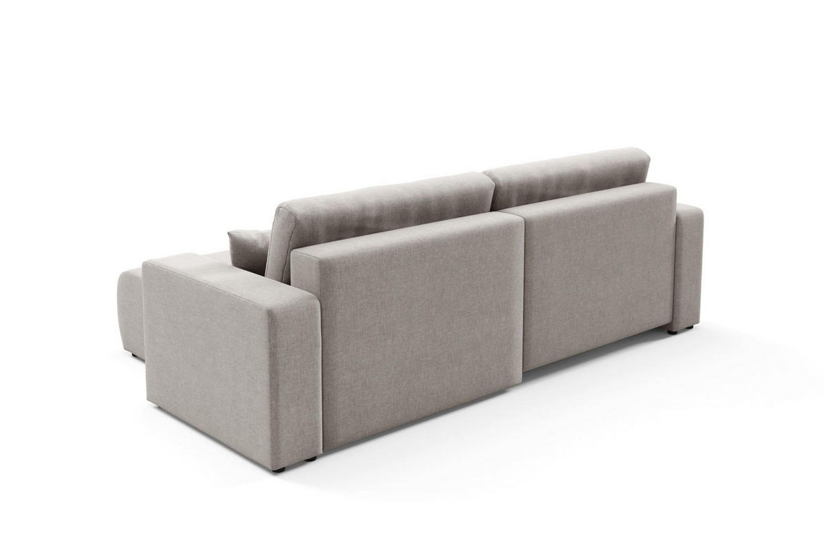 ECKSOFA Augusto - Hellgrau, Holzwerkstoff/Textil (244/149cm) - Fun Möbel