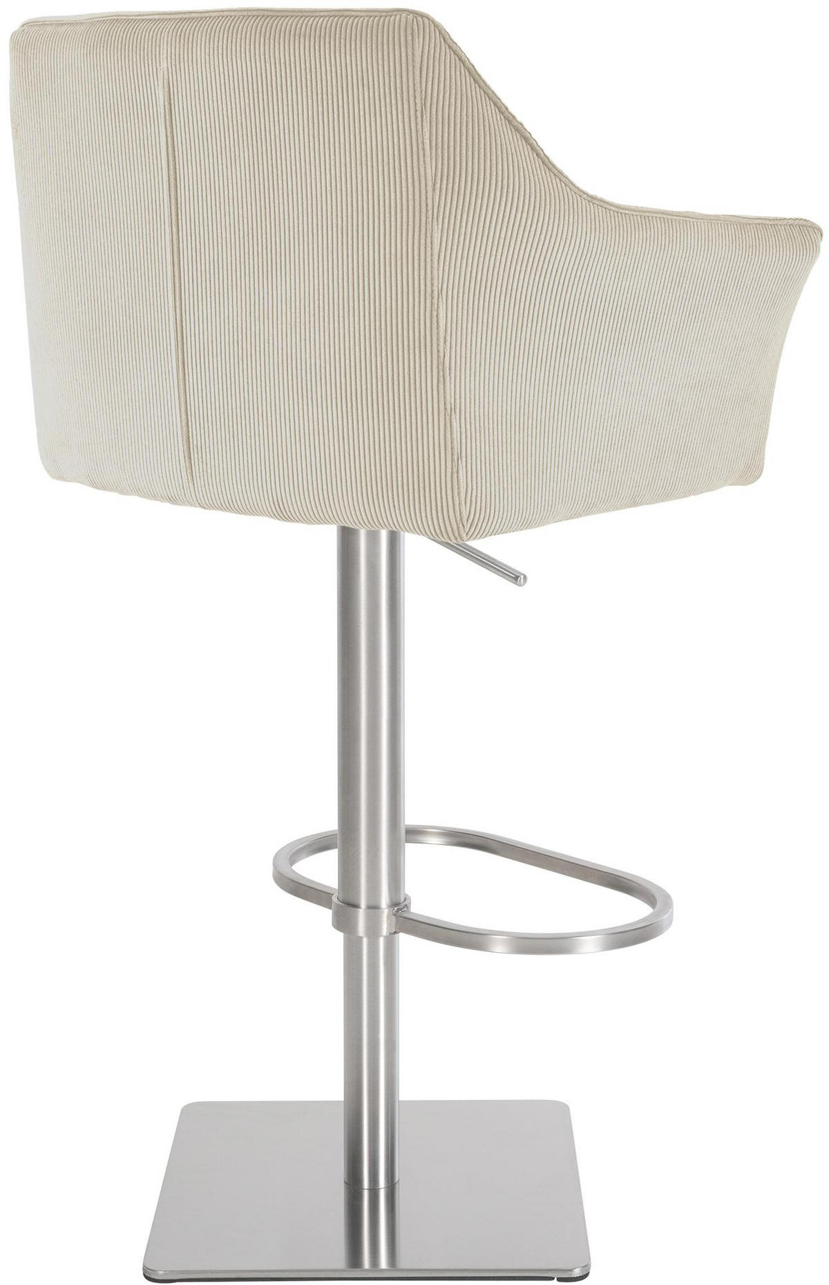 BARHOCKER Cord Creme - Edelstahlfarben/Creme, Textil/Metall (64/88/45cm) - CLP