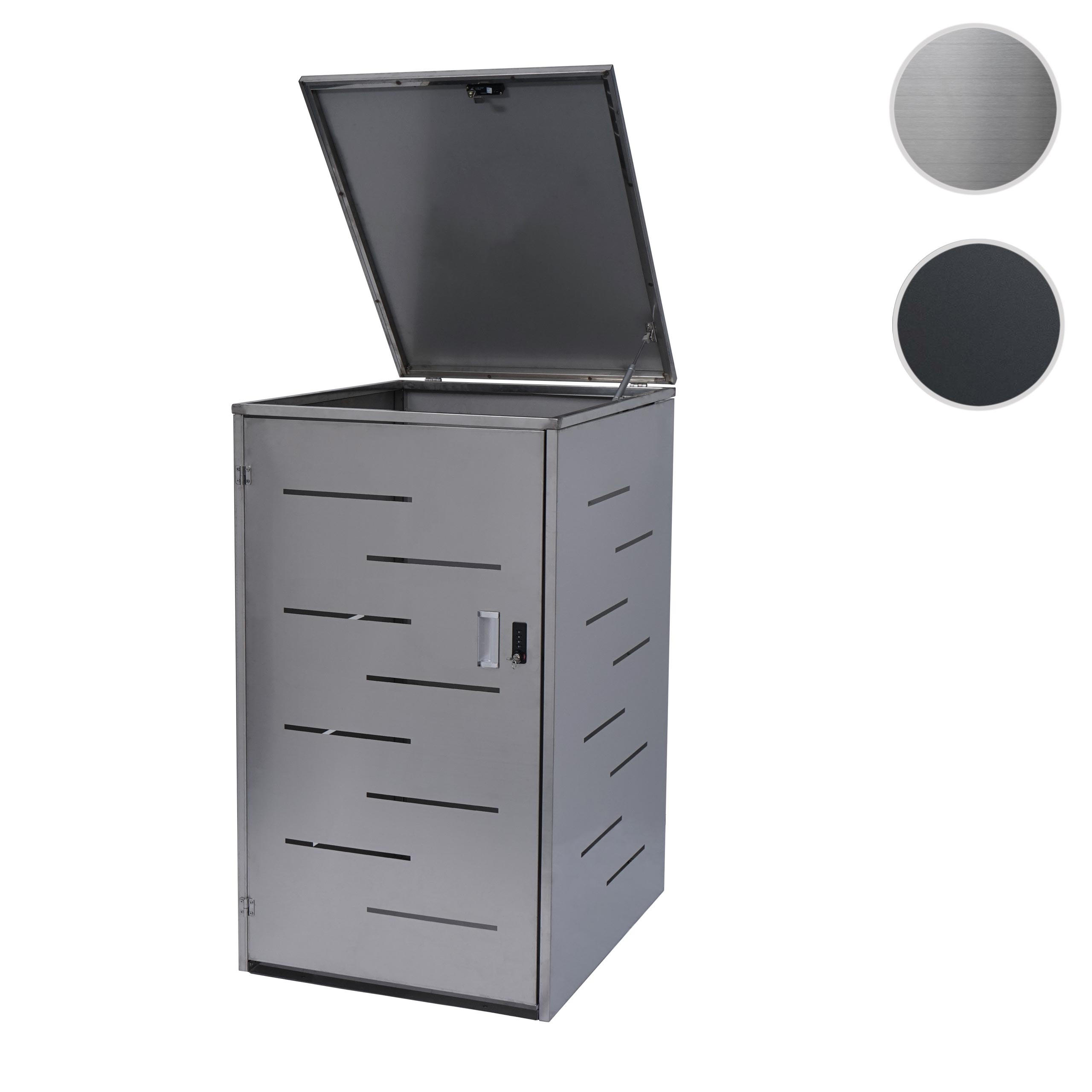 Thumbnail - MCW 1Er-/2Er-Mülltonnenverkleidung, Silber, Metall, 71x116x98 cm, Aufbewahrung & Schutzhüllen