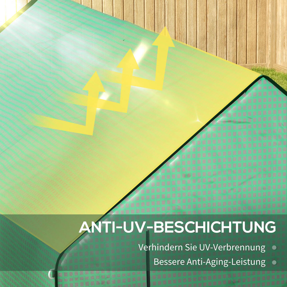 PE-FOLIE für Tunnelgewächshaus, Grün 140 x 213 x 190 cm - Grün, Kunststoff (213/190/140cm) - Outsunny