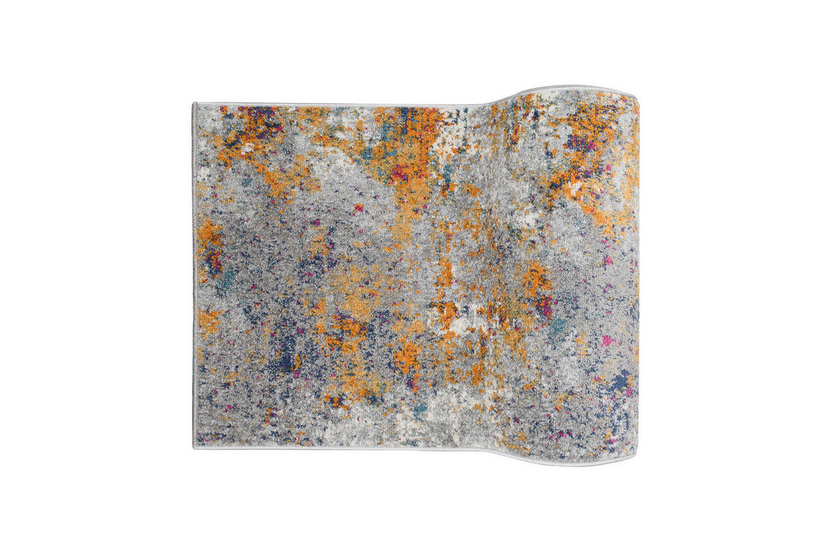 TEPPICHLÄUFER LAZUR Weiß Dunkelblau 100/1100 cm - Multicolor, Textil (100/1100cm) - Tapiso