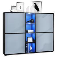 HIGHBOARD Cuba Türen in Denim matt - Pastellblau, Holzwerkstoff (130.5/105.5/35.5cm) - Vladon