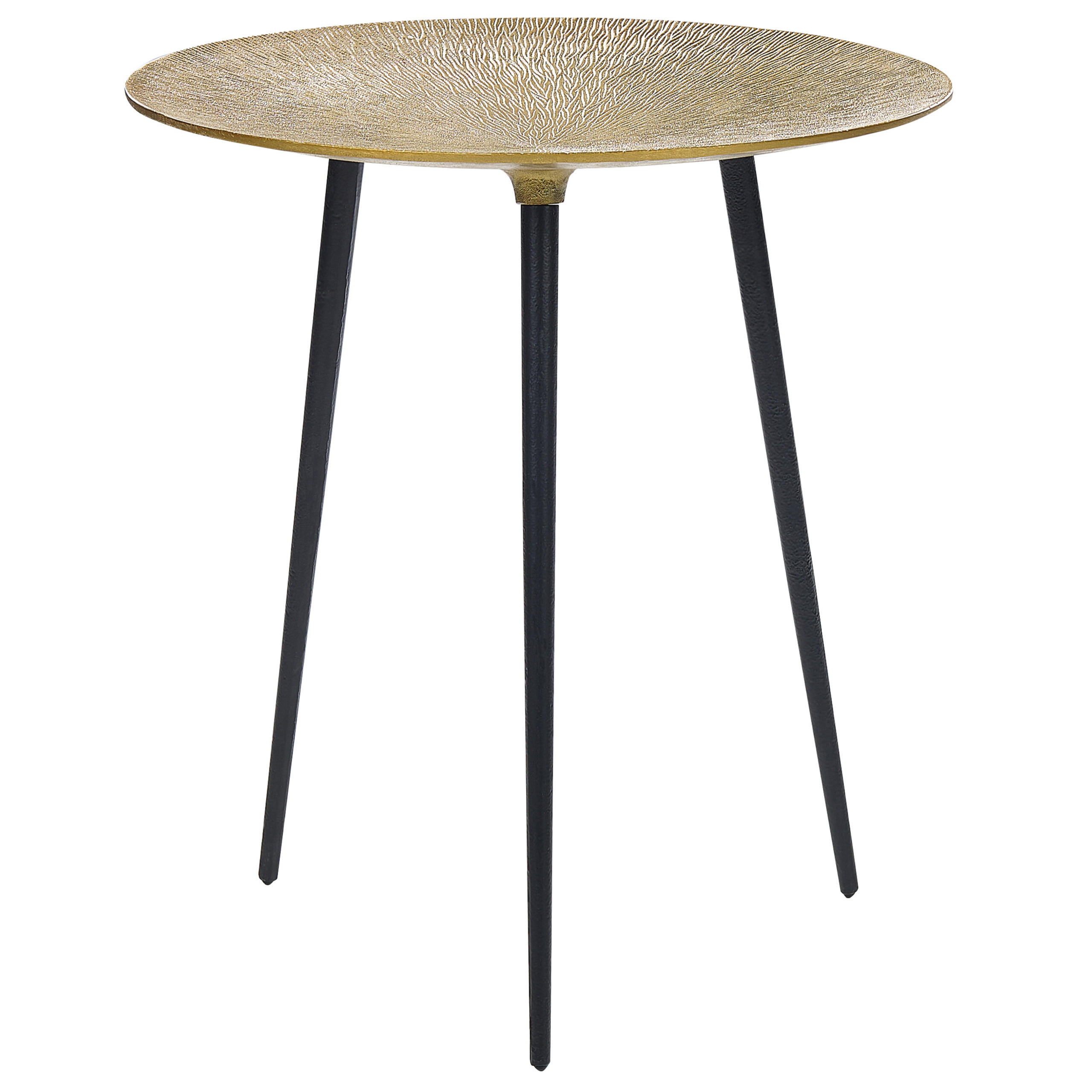 BEISTELLTISCH gold/schwarz rund 45 cm Waipu - Goldfarben/Schwarz, Metall (45/45/50cm) - Beliani