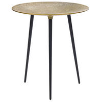 BEISTELLTISCH gold/schwarz rund 45 cm Waipu - Goldfarben/Schwarz, Metall (45/45/50cm) - Beliani
