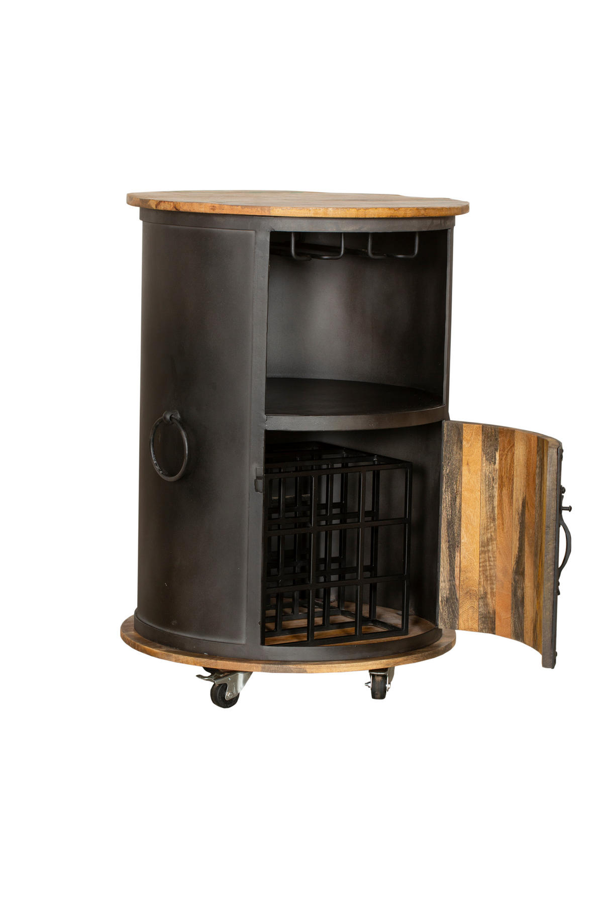 WEINBAR Magne Mangoholz Braun 85x60x60cm - Braun, Holz (60/85/60cm) - DELUKE