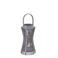 LATERNE Lucie Grau 18/18/48 cm Korbgeflecht - Grau, Holz (18/48/18cm) - Mondex