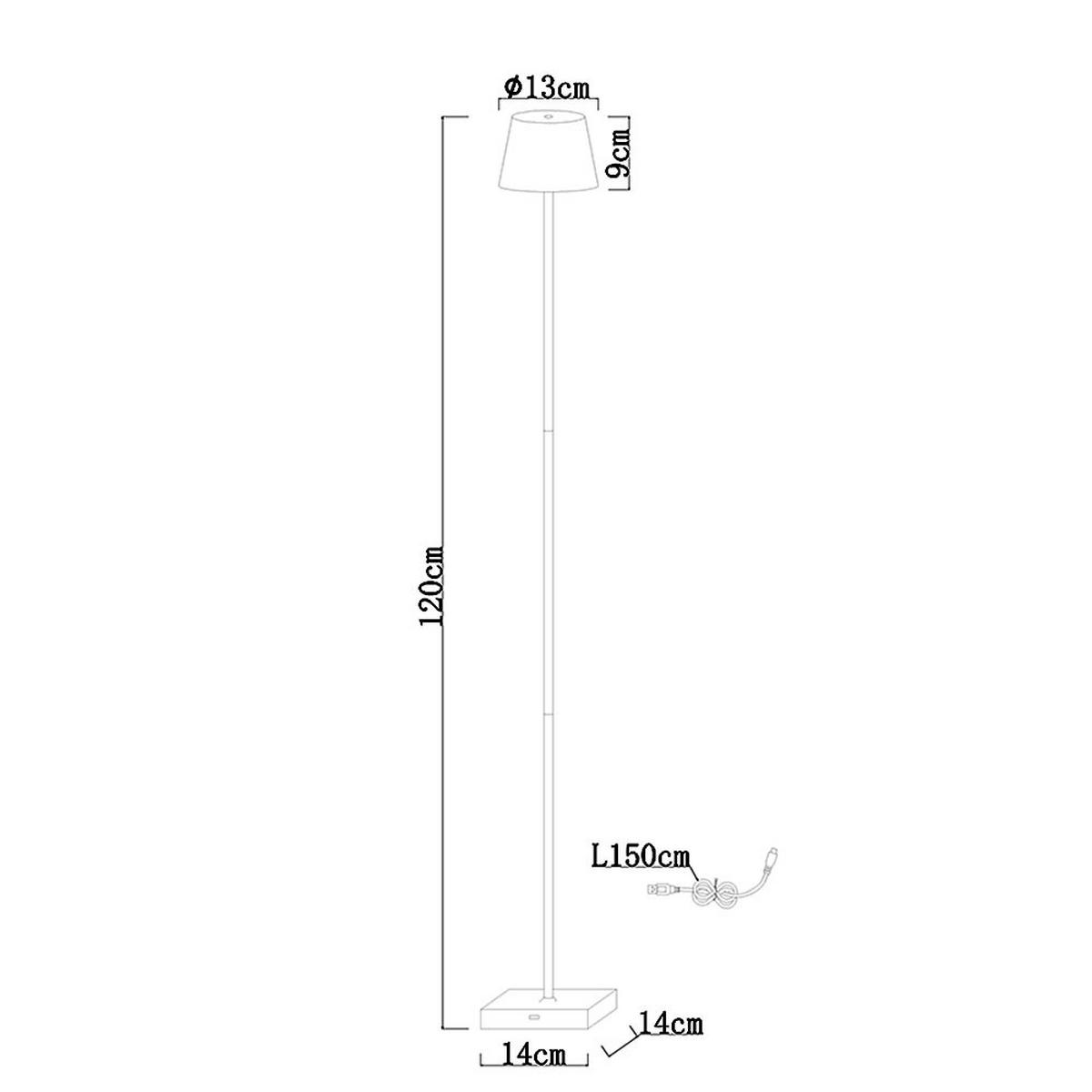 LED STEHLEUCHTE Gregoir Weiß - Weiß, Metall (14/14/120cm) - Globo Lighting