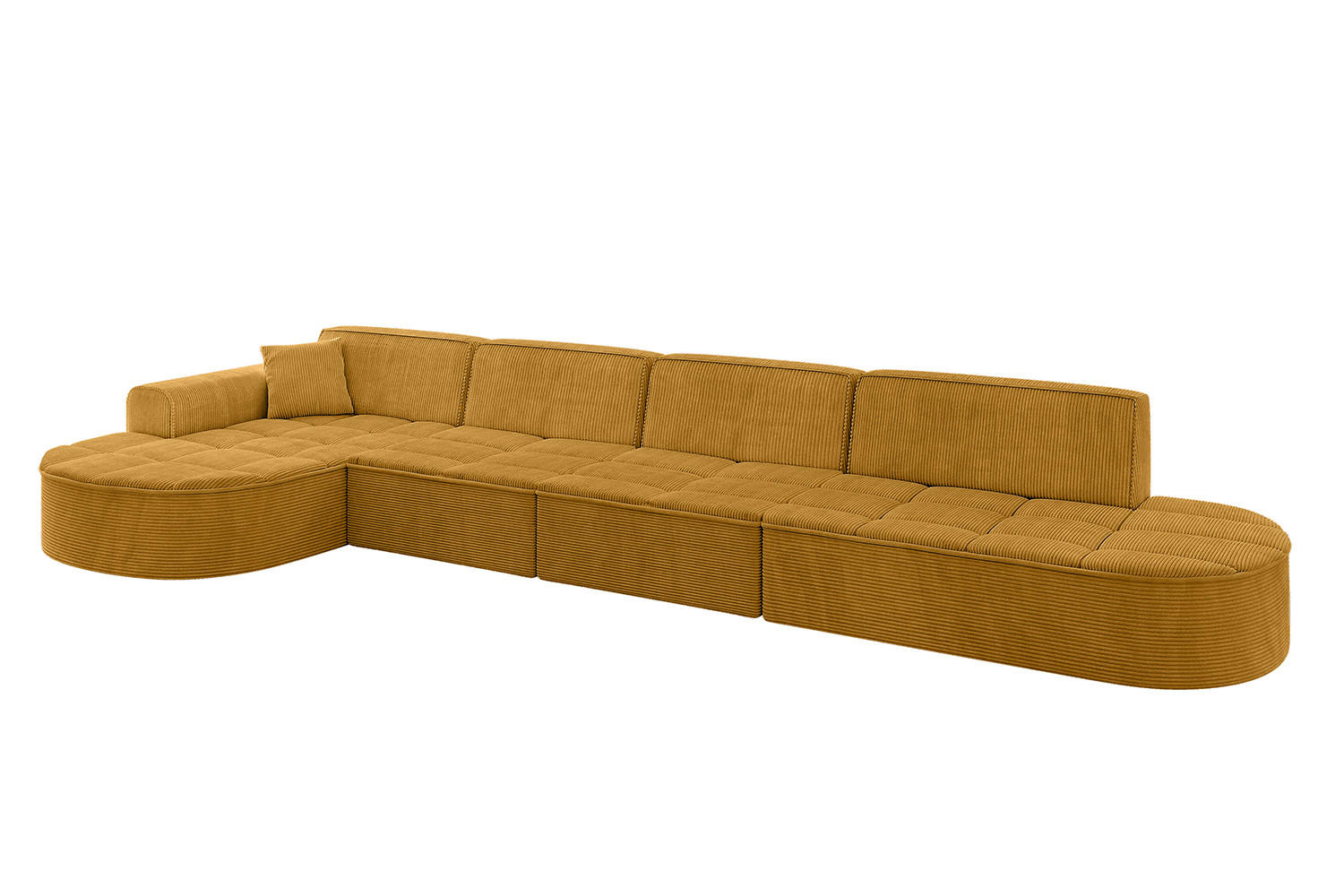 ECKSOFA Ottomane Links TARO-L3 - 413x171x79,5 cm Senfgelb - Currygelb/Gelb, Holzwerkstoff/Textil (413/171cm) - ALTDECOR