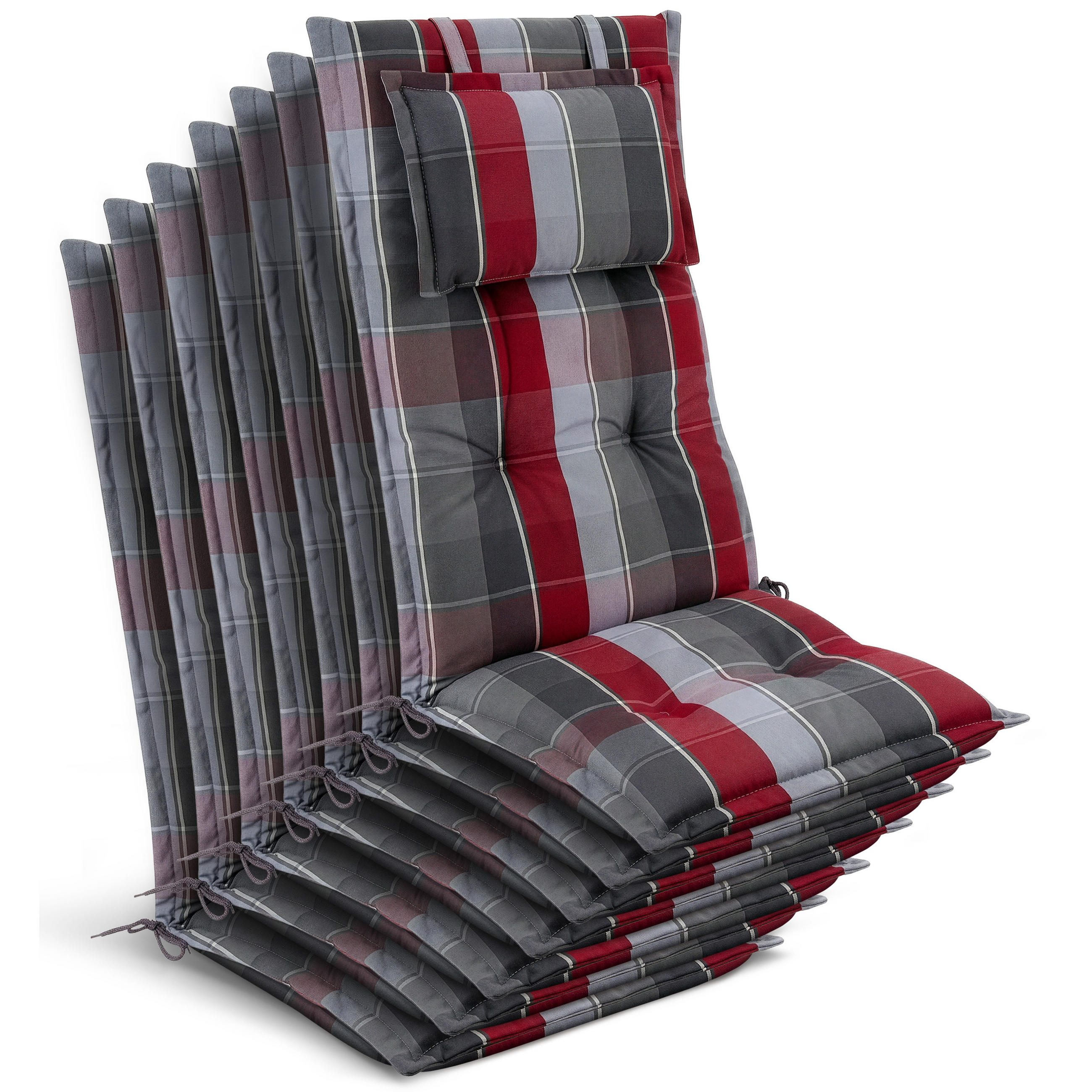 HOCHLEHNER Highlux HL 120x52x7cm Grau-Rot-Hellblau-Kariert (7tlg) - Hellblau, Textil (52/120cm) - Beautissu 