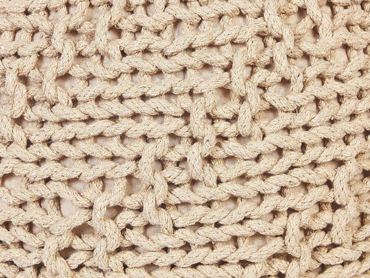 POUF Priene 50/50/35 cm - Beige, Naturmaterialen/Textil (50/35/50cm) - Beliani