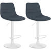 BARHOCKER 2er Set Stoff dunkelgrau - Dunkelgrau, Textil/Metall (45/89/46cm) - CLP